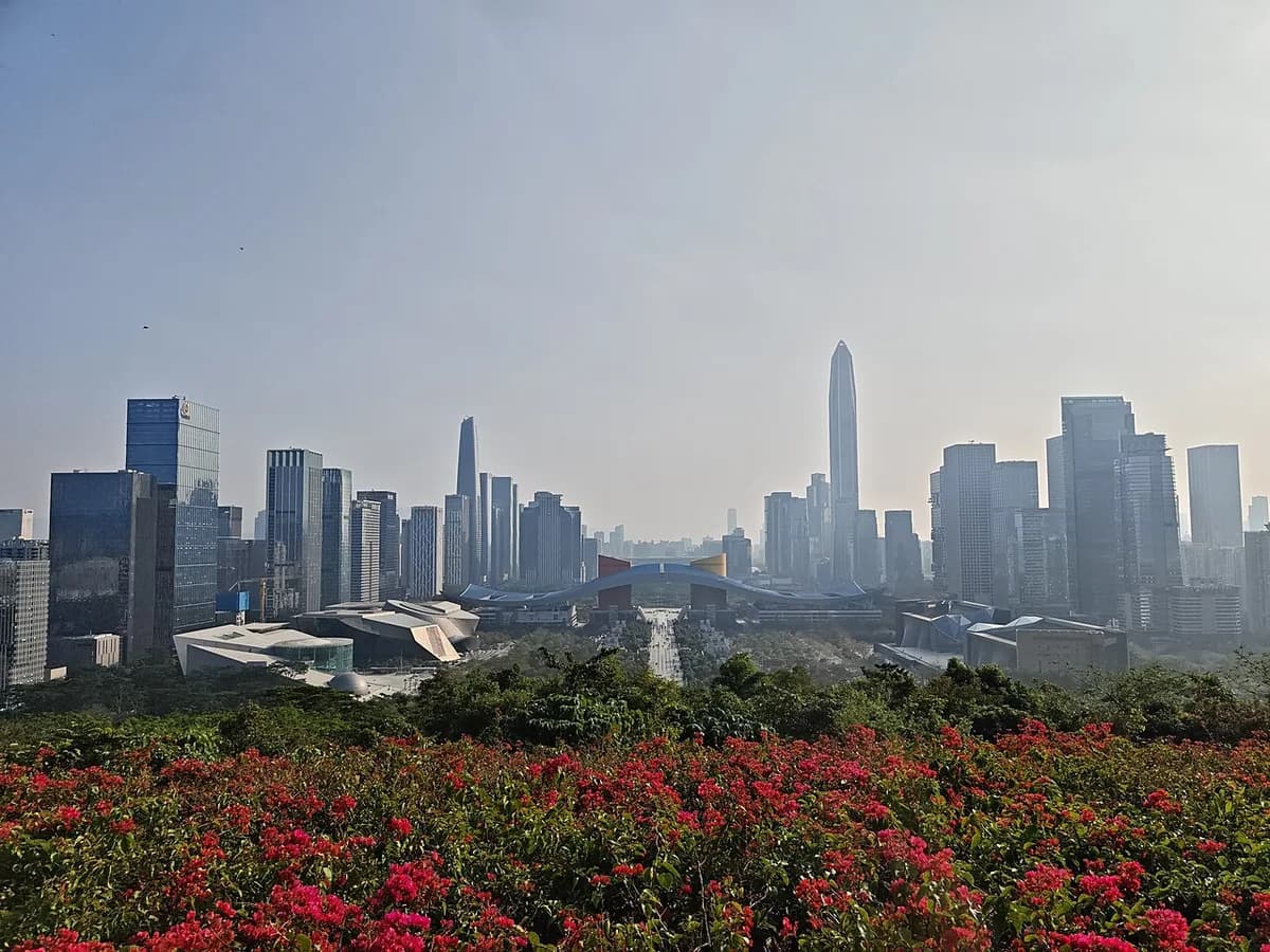 Shenzhen Civic Centre and the Futian skyline